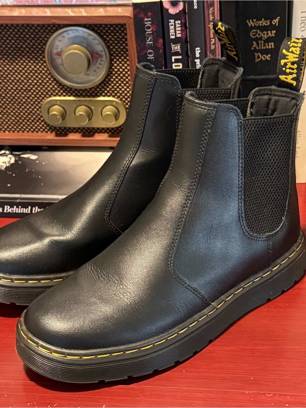 Dr. Martens Black Leather “Dorrian” Chelsea Booties Sz 8
